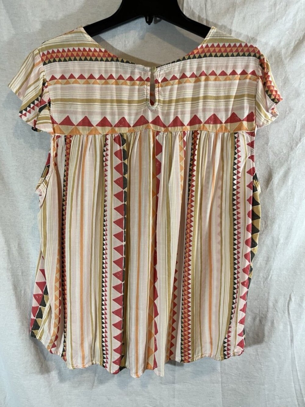 Sonoma Women’s XXL Pink Striped Southwest Print Blouse - Picture 6 of 9